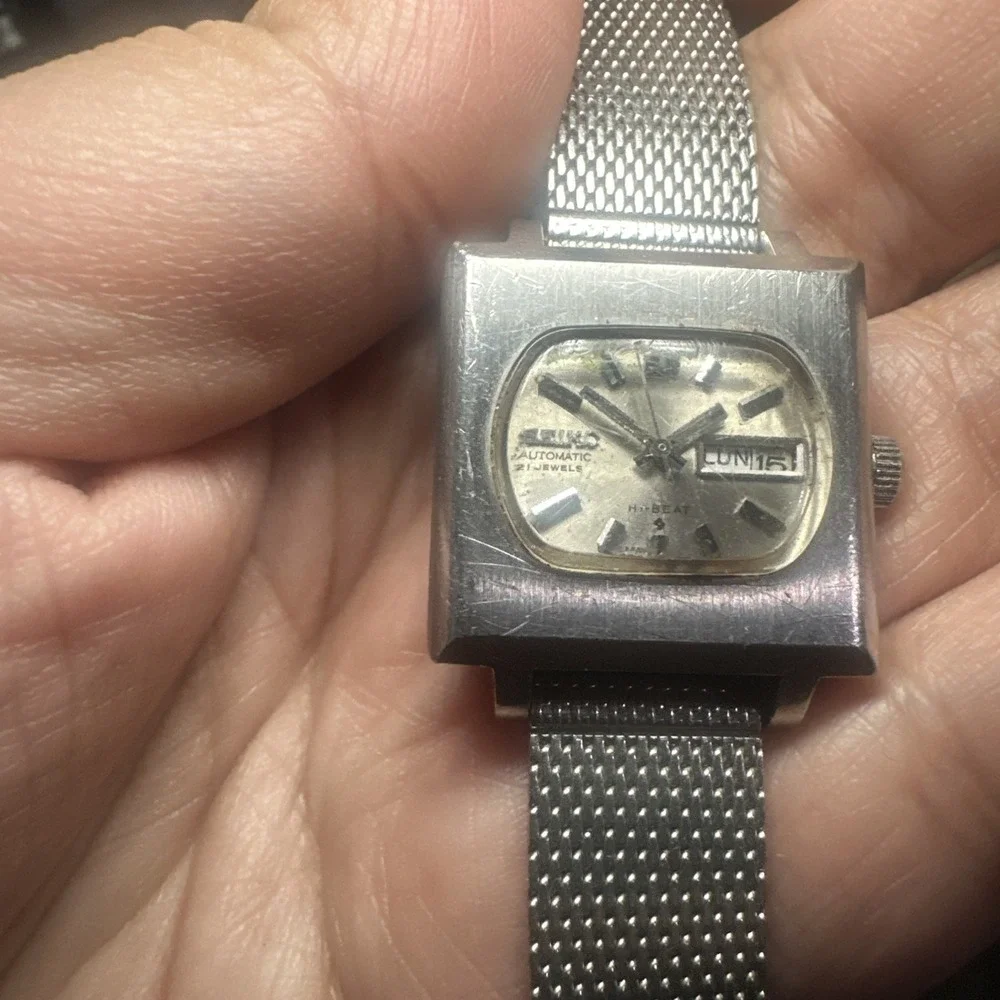 VTG SEIKO 2706-7000 Ladies WATCH 21 JEWELS AUTOMATIC Silver DIAL‎ 26mm - REPAIR